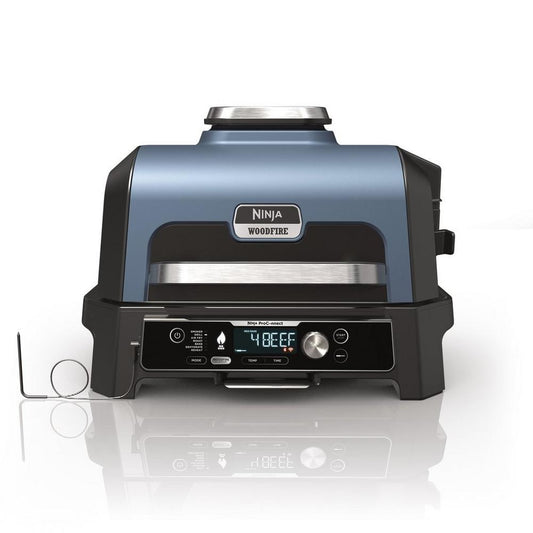 Ninja Woodfire Pro Connect XL Electric BBQ Grill and Smoker Black Blue