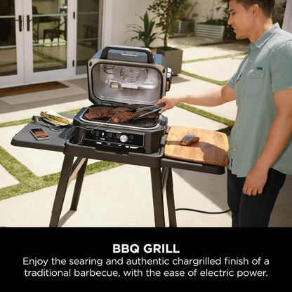 Ninja Woodfire Pro Connect XL Electric BBQ Grill and Smoker Black Blue