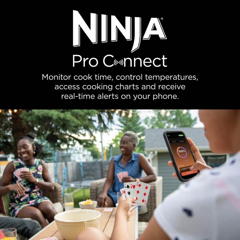 Ninja Woodfire Pro Connect XL Electric BBQ Grill and Smoker Black Blue