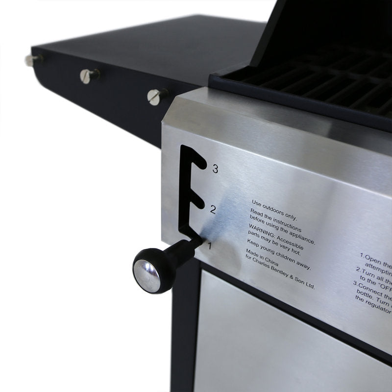 2+1 Burner Hybrid Gas and Charcoal BBQ Grill Stainless Steel