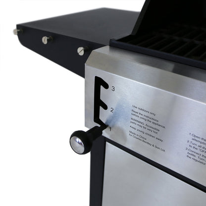 2+1 Burner Hybrid Gas and Charcoal BBQ Grill Stainless Steel