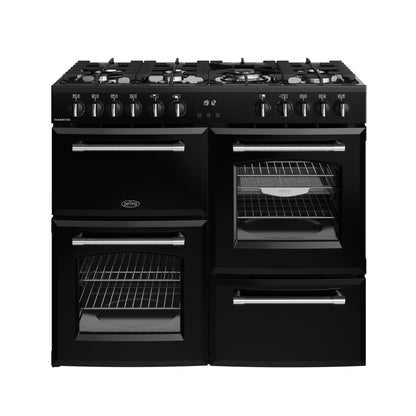 Belling Farmhouse 100DF 100cm Dual Fuel Range Cooker Black