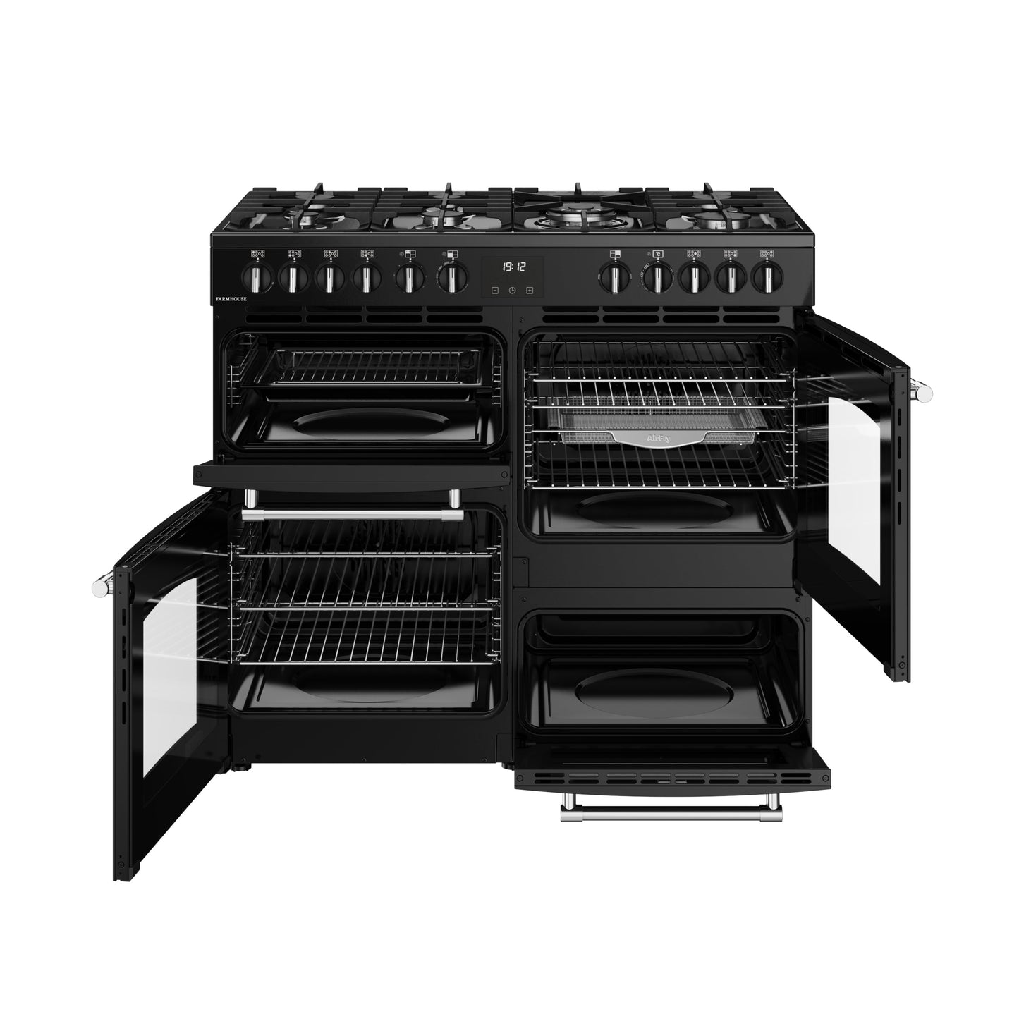 Belling Farmhouse 100DF 100cm Dual Fuel Range Cooker Black