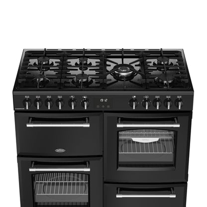 Belling Farmhouse 100DF 100cm Dual Fuel Range Cooker Black