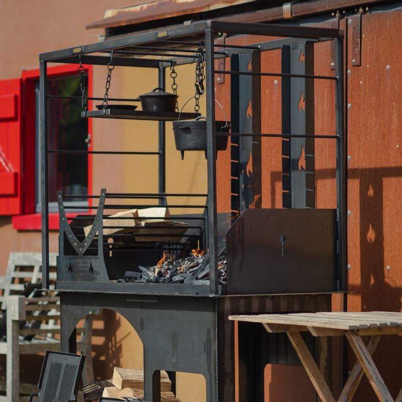 Firepits Asado Doble Charcoal BBQ Grill