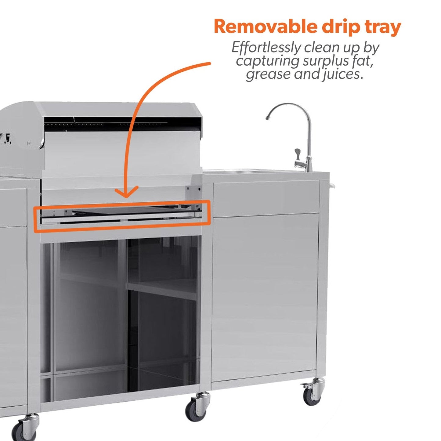 Cabinologist Texas Premium Outdoor Kitchen 4 Burner Gas BBQ Grill with Side Burner Stainless Steel