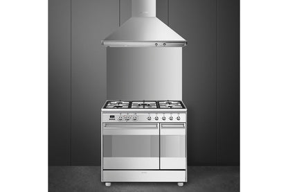 Smeg Concert Classic 90cm Dual Fuel Range Cooker Stainless Steel
