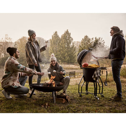 Grill Guru 18-Inch (46cm) Ceramic Kamado Charcoal Grill with Cover Black